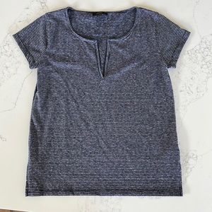 Jcrew Navy/White Stripped V-neck T-shirt